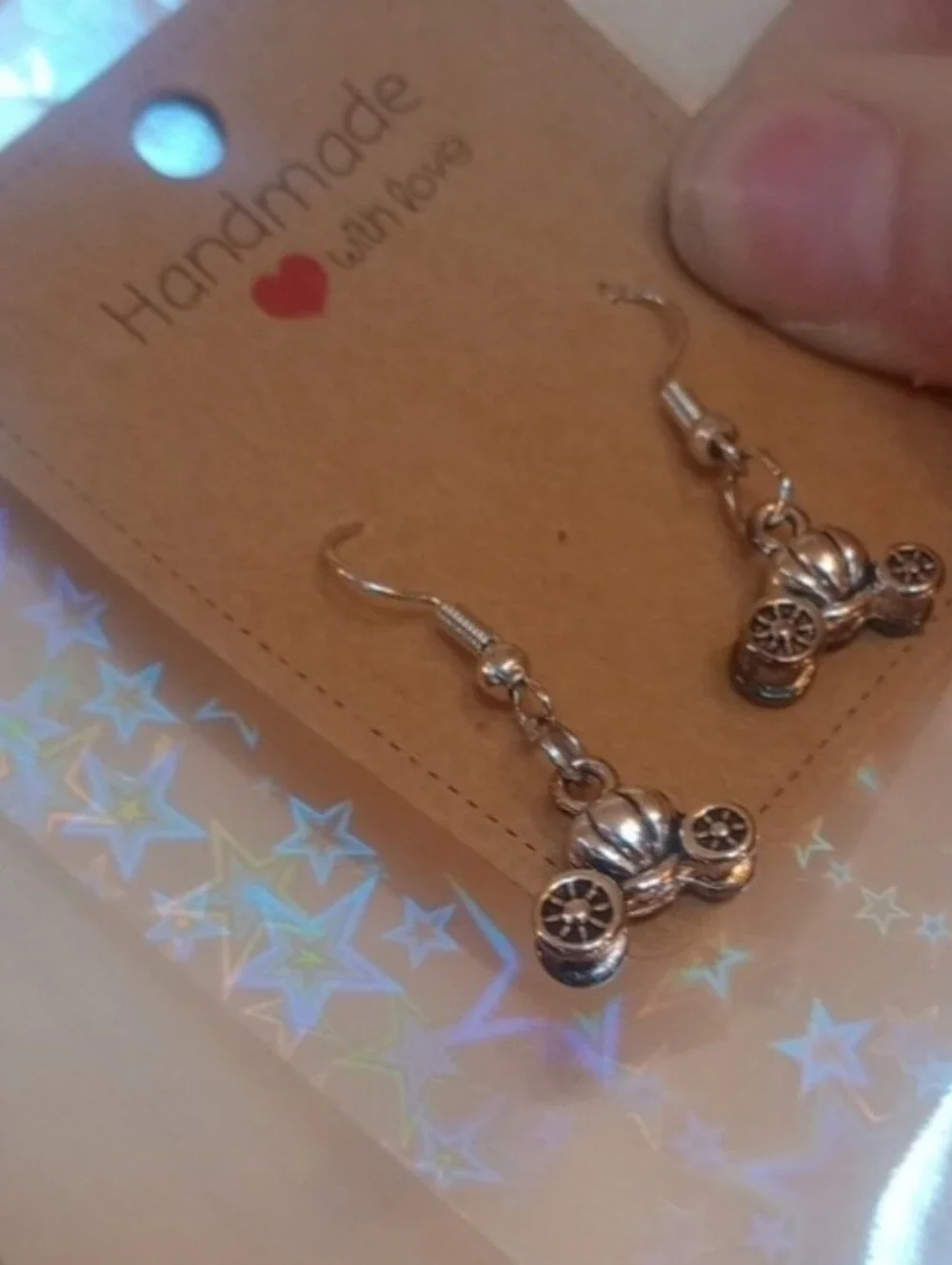 $8 Each Or Bundle 5/$20 Handmade Silver Cinderella Carriage Inspired Earrings